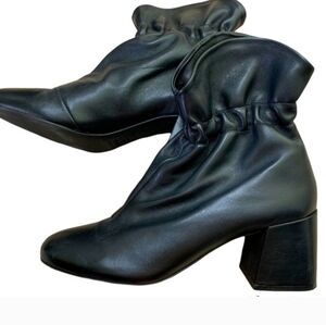 Schultz Catarina Suede Block Heel Bootie Black Ankle Boots